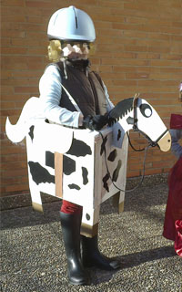 Disfraz de caballo con caja de cart�n